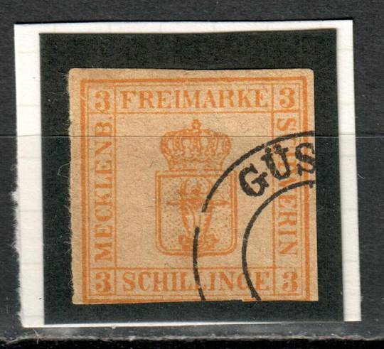 MECKLENBURG-SCHWERIN 1856 Definitive 3s Orange-Yellow. From the collection of H Pies-Lintz. - 76999 - FU
