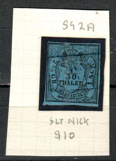 OLDENBURG 1852 Definitive 1/30 th Black on Blue. Margins not complete. From the collection of H Pies-Lintz. - 77451 - GU