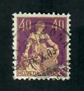 SWITZERLAND 1908 Definitive 40c Orange-Yellow and Purple. Designer's name. - 77786 - FU
