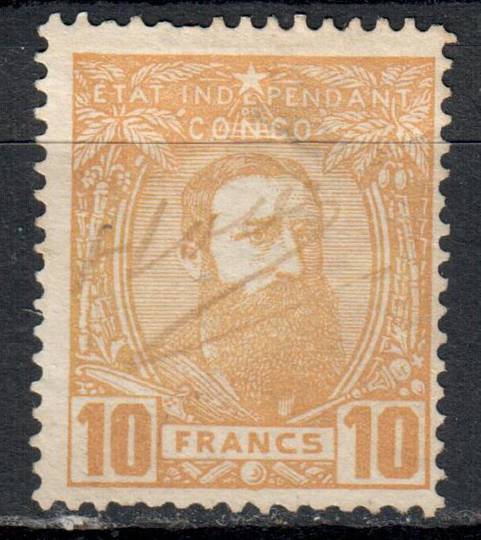 BELGIAN CONGO 1887 Definitive 10fr Dull Orange. Certification stamp on the reverse. - 77883 - Mint