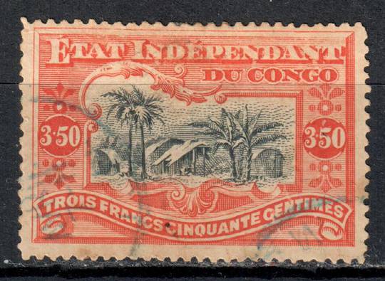 BELGIAN CONGO 1898 Definitive 3fr50 Black and Vermilion. Perf 14. - 77884 - FU