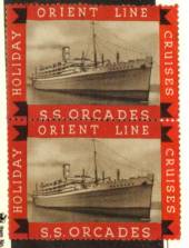 GREAT BRITAIN Orient Line SS Orcades Holiday Cruises. Joined pair. Or singles $8.00. - 78404 - Cinderellas