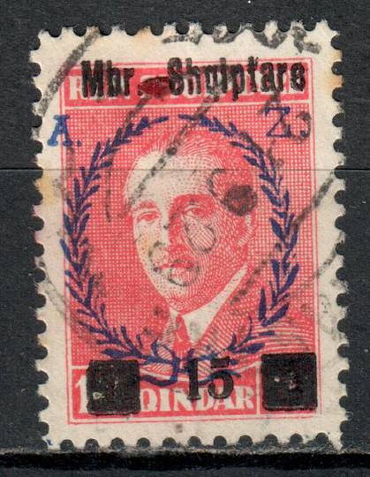 ALBANIA 1929 Overprint 15q on 10q Rose-Red. Perf 11½. Not lpriced by Stanley Gibbons. - 78811 - VFU