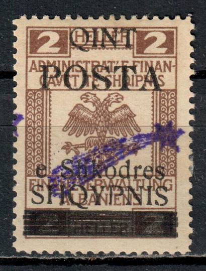 ALBANIA 1919 Overprint Comet with straight tail 2q on 2h Brown. - 78813 - Mint