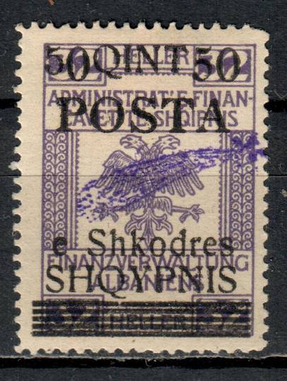 ALBANIA 1919 Overprint Comet with straight tail 50q on 32h Violet. - 78815 - Mint