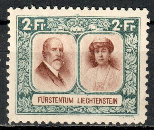 LIECHENSTEIN 1930 Definitive 2fr Red-Brown. and Deep Bluish Green. - 78865 - Mint