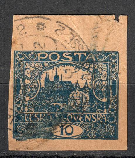 CZECHOSLOVAKIA 1918 Imperf Definitive 10h Blue. - 78876 - Used