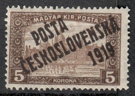 CZECHOSLOVAKIA 1919 Definitive Overprint on Hungary 5k Pale Brown and Brown. - 78878 - Mint