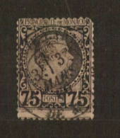 MONACO 1885 Definitive 75c Black on rose. Dull corner. - 78907