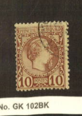 MONACO 1885 Definitive 10c Red-Brown on straw. Very fine. - 78928