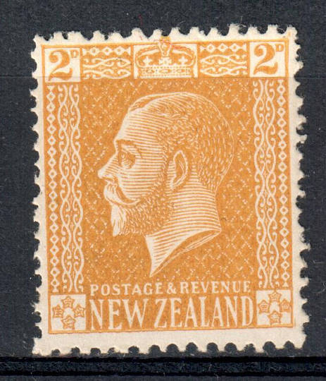 NEW ZEALAND 1915 Geo 5th 2d Ochre-Yellow. Surface print. Perf 14x15. Unlisted. Post Office fresh. It has not been tampered with.