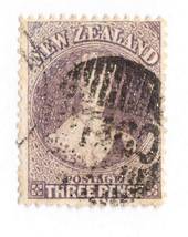 NEW ZEALAND 1862 Full Face Queen 3d Brown-Lilac. Perf 13 at Dunedin . Part Otago and bars cancel. - 79100 - Used