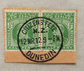 NEW ZEALAND Postmark Dunedin CITIZEN'S FETE DUNEDIN. C Class cancel on Edward ½d on piece. Beautiful complete strike. - 79152 -