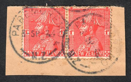 NEW ZEALAND Postmark Auckland PAREMOREMO. J Class cancel on pair of 1d Admiral. Full name strike. - 79306 - Postmark