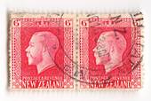 NEW ZEALAND 1916 Postmark MILITARY CAMP on pair of 6d Geo 5th Definitives. - 79624 - Postmark