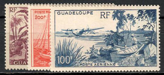 GUADELOUPE 1947 Air Definitives. Set of 3. - 80434 - LHM