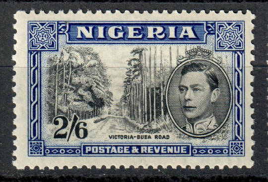 NIGERIA 1938 Geo 6th Definitive 2/6 Black and Blue. Perf 13x11½. Very lightly hinged. - 8124 - LHM