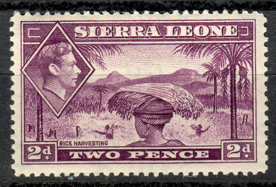 SIERRA LEONE 1938 Geo 6th Definitive 2d Mauve. Very lightly hinged. - 8153 - LHM