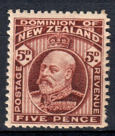 NEW ZEALAND 1909 Edward 7th Definitive 5d Brown. - 82 - UHM
