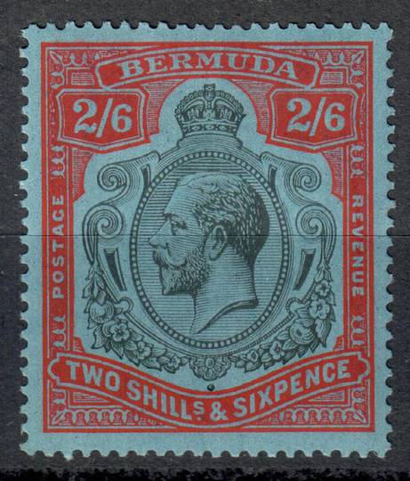BERMUDA 1918 Geo 5th Definitive 2/6 Black and Red on Blue. - 8243 - LHM