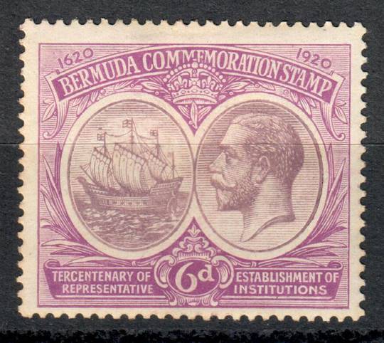 BERMUDA 1920 Tercentenary of Representitive Institutions. Ist series. 6d Dull and Bright Purple. - 8252 - LHM