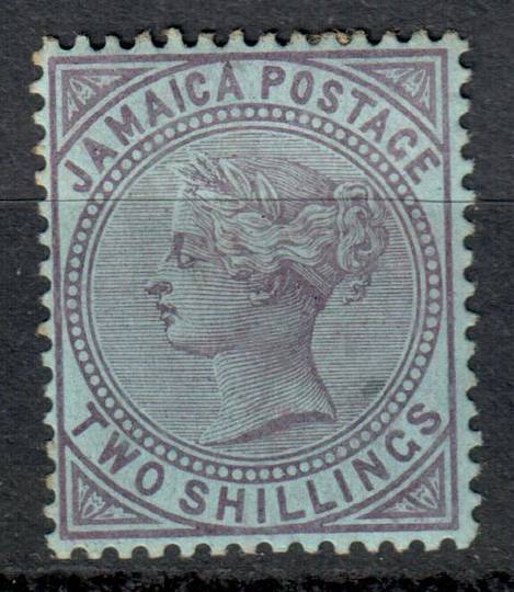 JAMAICA 1870 Definitive 2/- Venetian Red. Perf 14. On blued paper (not listed as such by SG). - 8255 - LHM