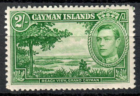 CAYMAN ISLANDS 1938 Geo 6th Definitive 2/- Deep Green. - 8262 - LHM