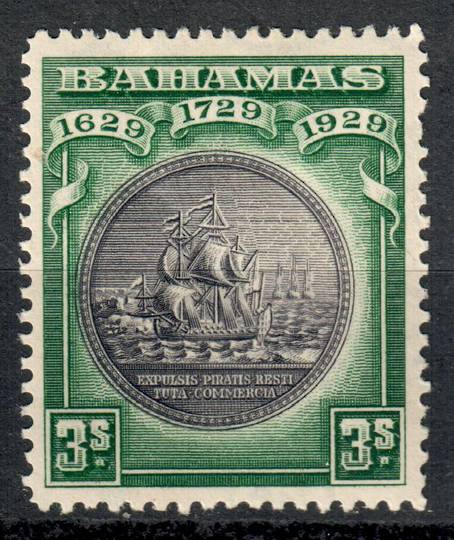 BAHAMAS 1931 Definitive 3/- Brownish Black and Green. Very lightly hinged. - 8265 - LHM