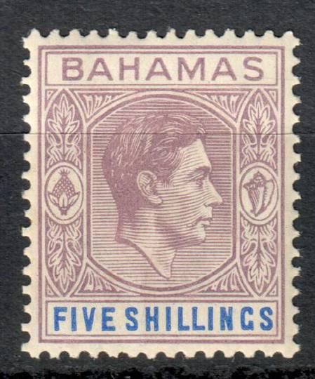 BAHAMAS 1938 Geo 6th Definitive 5/- Purple and Blue. - 8266 - Mint