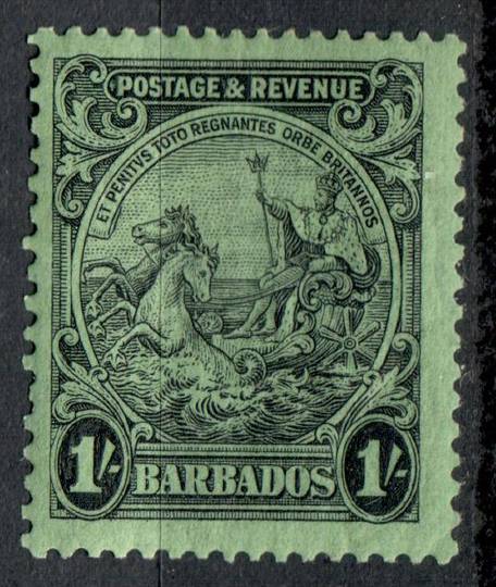 BARBADOS 1925 Definitive 1/- Black on Emerald. Perf 13½x12½. - 8278 - Mint