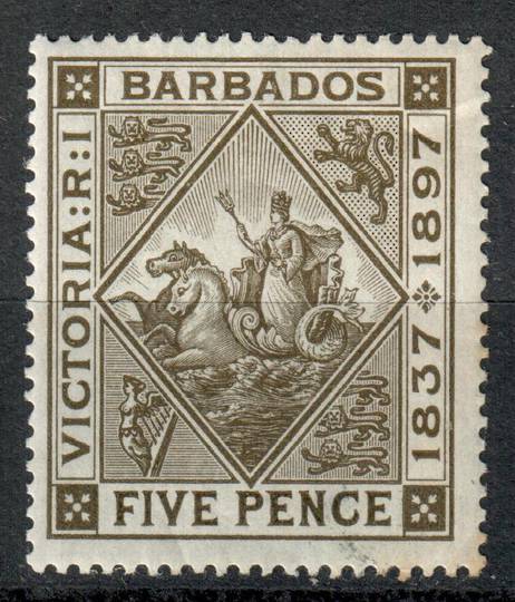 BARBADOS 1897 Diamond Jubilee 5d Olive-Brown. - 8280 - UHM