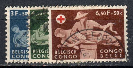 BELGIAN CONGO 1957 Red Cross. Set of 3. - 83110 - FU