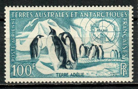 FRENCH SOUTHERN and ANTARCTIC TERRITORIES 1956 Definitive 100f Indigo and Turquoise-Blue. Penguins. - 83529 - UHM