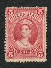 QUEENSLAND 1862 Definitive 5/- Rose. Watermark 6. Perf 12. Thin paper. - 8607 - MNG