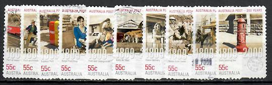 AUSTRALIA 2009 Bicentenary of Postal Services. Self Adhesive. Set of 10. - 8662 - Used