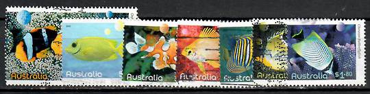 AUSTRALIA 2010 Fish of the Reef. Perf 14Â½x14. 9 of the set of 10. Missing SG 3408 (50c Clown Triggerfish). - 8681 - Used