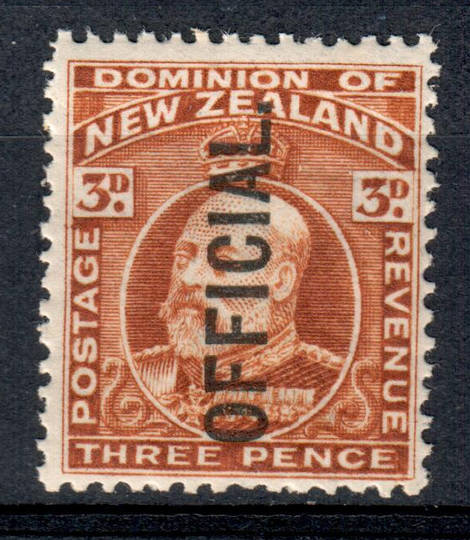 NEW ZEALAND 1909 Edward 7th Official 3d Brown. - 88 - UHM