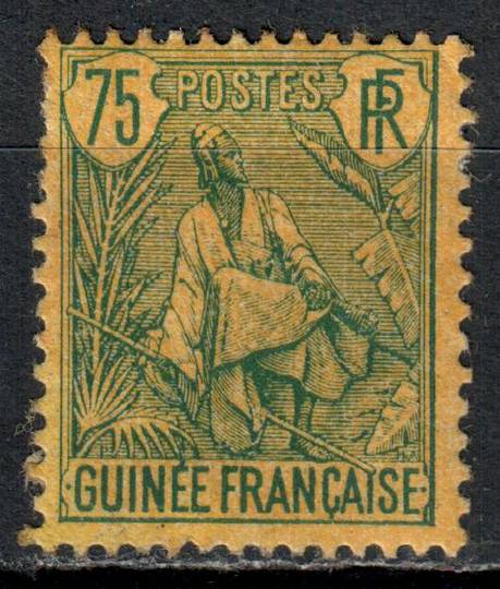 FRENCH GUINEA 1904 Definitive 75c Blue on Yellow. Hinge remains. - 8876 - Mint
