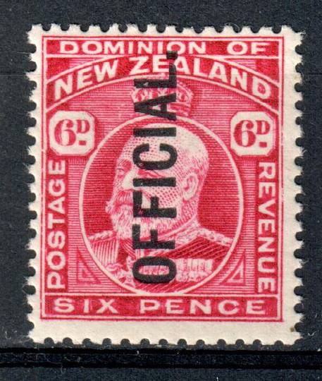 NEW ZEALAND 1909 Edward 7th Official 6d Red. - 89 - UHM