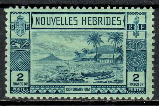 NOUVELLES HEBRIDES 1938 Definitive 2fr Blue on Pale Green. - 8994 - Mint