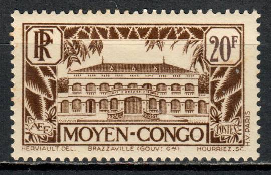 MIDDLE CONGO 1953 Definitive 20fr Brown. - 8997 - LHM