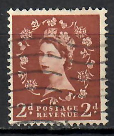 GREAT BRITAIN 1953 Elizabeth 2nd Definitive 2d Light Red-Brown. Graphite line. - 9003 - FU