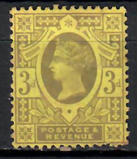 GREAT BRITAIN 1887 Victoria 1st Jubilee 3d Purple on Yellow. Good amount of original gum. - 9006 - Mint