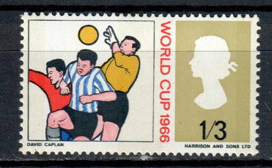 GREAT BRITAIN 1966 World Cup Football Championships 1/3d Multicoloured with phosphor lines. Watermark inverted. - 9053 - UHM