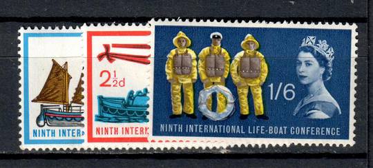GREAT BRITAIN 1963 International Lifeboat Conference. Set of 3. - 9073 - UHM