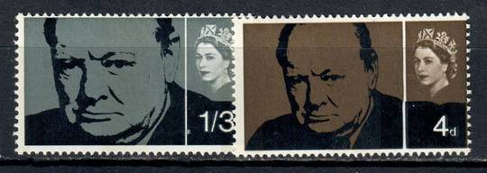 GREAT BRITAIN 1965 Sir Winston Churchill with phosphor bands.  Set of 2. - 9081 - UHM