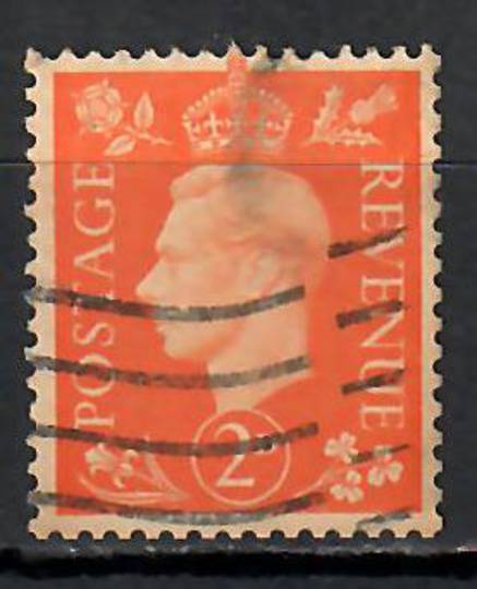 GREAT BRITAIN 1937 Geo 6th Definitive 2d Orange. Watermark inverted. - 9174 - Used