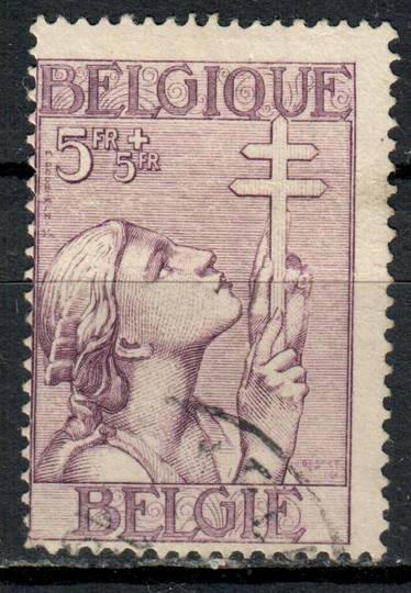 BELGIUM 1933 Anti-Tuberculosis Fund 5fr+5fr Purple. Good used copy. Centered south west. - 92329 - Used