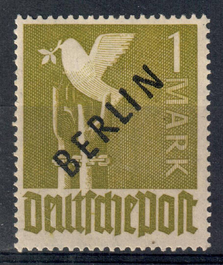 WEST BERLIN 1948 Definitive 1m Olive-Green. Black overprint. - 9302 - Mint