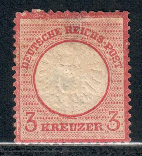 GERMANY 1872 Definitive Gulden Currency Large Shield 3k Rose-Carmine. Light hinge remains. - 9341 - Mint